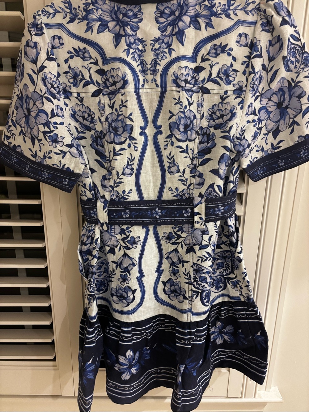 Farm Rio Blue & White Floral Belted Short Dress - Picture 5 of 5